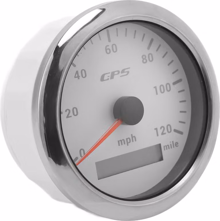 Tachimetro GPS 85 mm/3,35 pollici Contachilometri 120 MPH/H IP67 Impermeabile per strumenti di misurazione dei passi Bianco