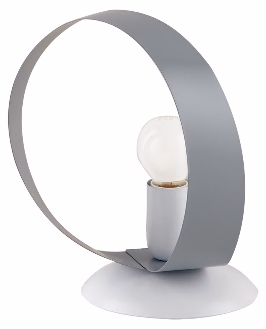 Lumetto Moderno Primula 1 Luce In Ferro Laccato Bianco E Grigio