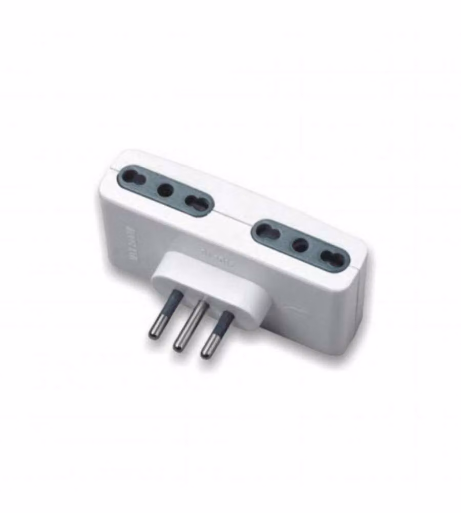 Adattatore Multipresa V-TAC con 4 Prese 10/16A 2P+T e Spina 16A 2P+T Colore Bianco