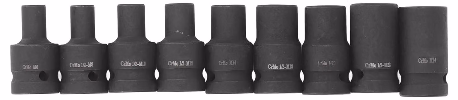 Solidchoice - Set di chiavi a bussola da 9 pezzi - Set di chiavi a bussola universali da M6 a M24 - Prestazioni professionali - Design compatto - Ideale per lavori di bricolage - Perfetto per...