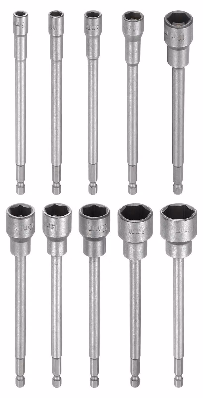 Set di chiavi a bussola, 10 pezzi - 6-19 mm - Magnetiche