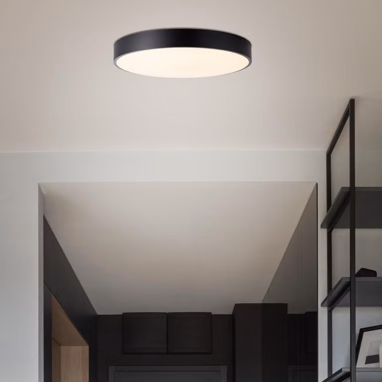 Lampada da soffitto a LED, 50 cm, 5500 lm, CCT, dimmerabile, metallo, nero/bianco