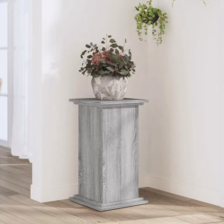 vidaXL Supporto per piante Sonoma moderno in legno grigio L/P/H: 33 x 33 x 60 cm