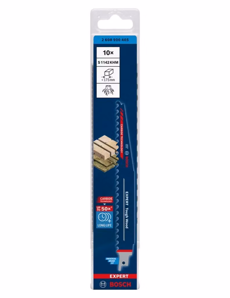 Set di 10 lame per seghetto alternativo Bosch Expert Tough Wood con punta al carburo, 225 mm, Blu – 2