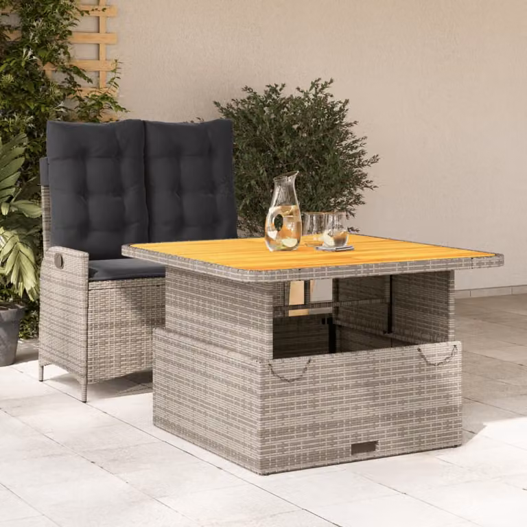 vidaXL Set da Pranzo da Giardino Moderno in Legno di Acacia Oliato Grigio e Marrone