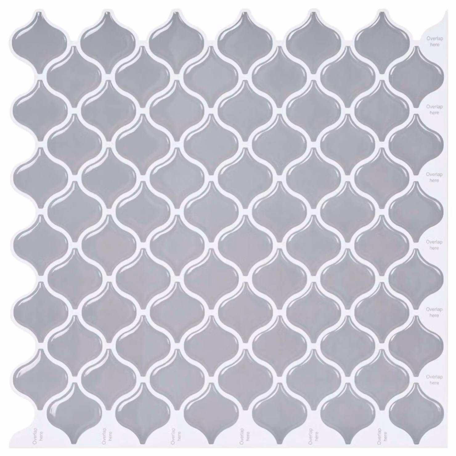 Set di 10 piastrelle vidaXL Lanturn Grigio con effetto lucido in poliuretano e PET, 27 x 27 cm
