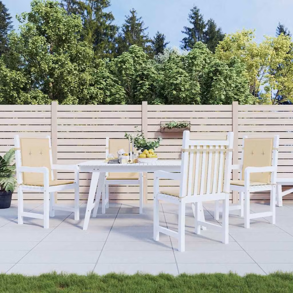 Set di 4 cuscini per sedie da giardino vidaXL beige, modello rettangolare impermeabile e traspirante, L/P/H: 100 x 50 x 3 cm