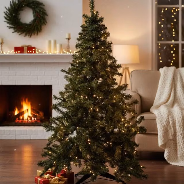 Albero di Natale DMORA Verde con 74 Rami, Altezza: 200 cm