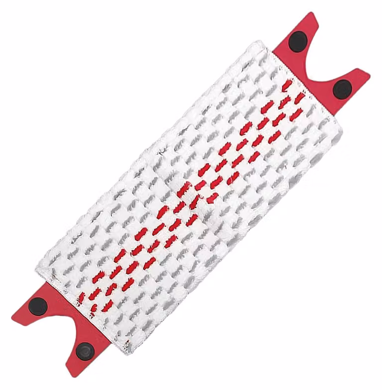 Testina di ricambio per mop a disco piatto, in microfibra, 1 pezzo, 36x14 cm, colore rosso