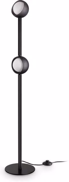 Piantana LED Ideal Lux Bloom in metallo e vetro con diffusore a sfera disponibile in nero, oro, grigio o trasparente