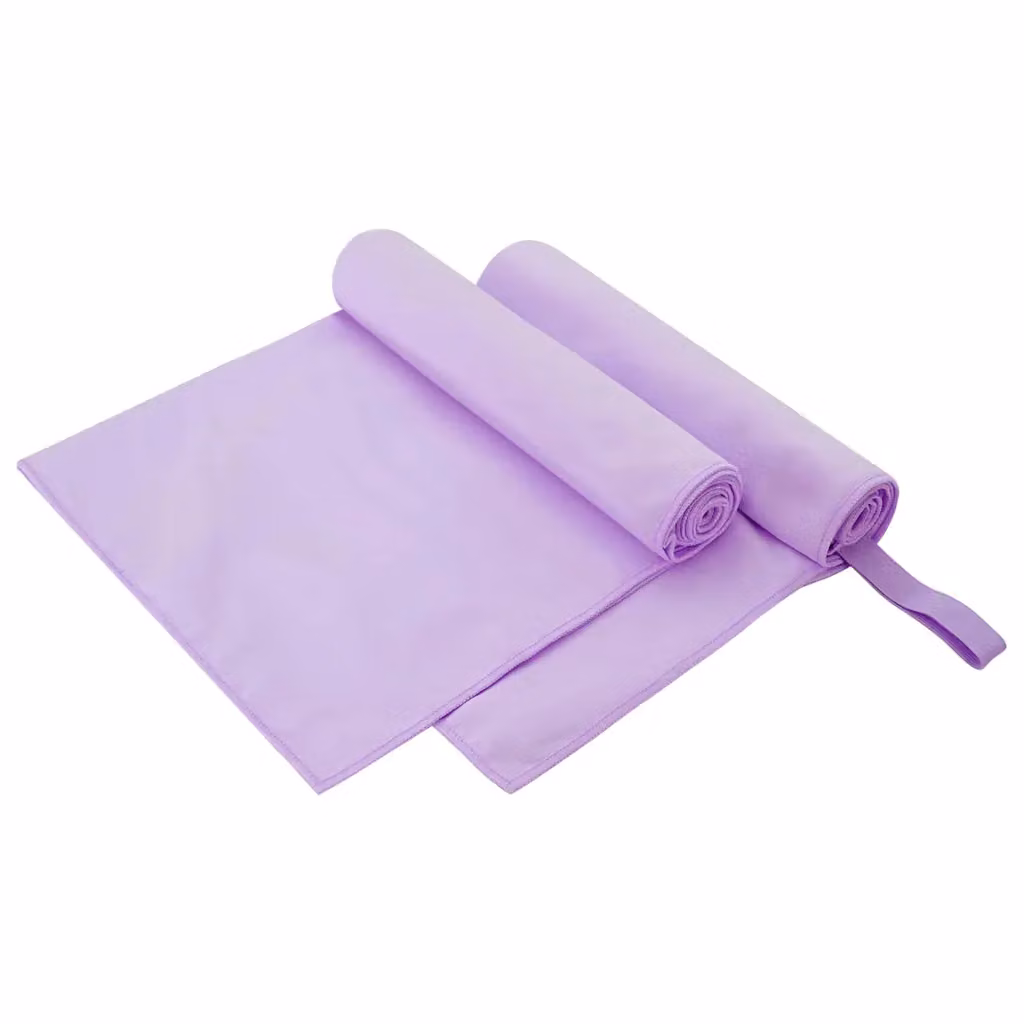 Set di 2 asciugamani sportivi in microfibra vidaXL viola, L 100 cm x P 50 cm