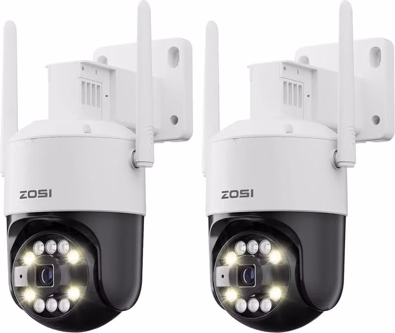 Telecamera di sicurezza, risoluzione 8MP, visione notturna intelligente, 2 telecamere da 5MP