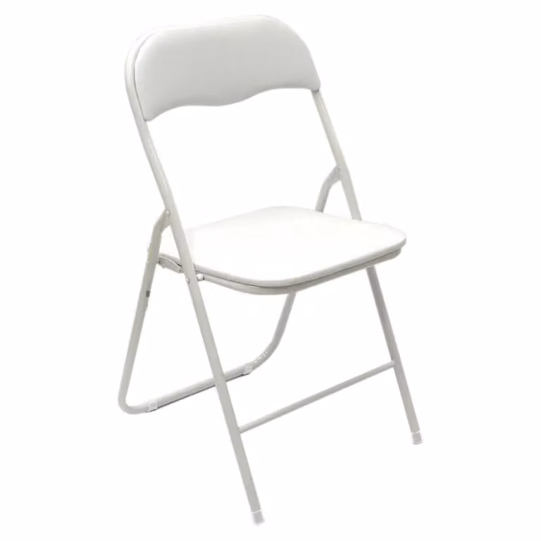 Sedia pieghevole Vestiamo Casa bianca in metallo e plastica, impilabile, H 78 cm x L 43 cm x P 44 cm