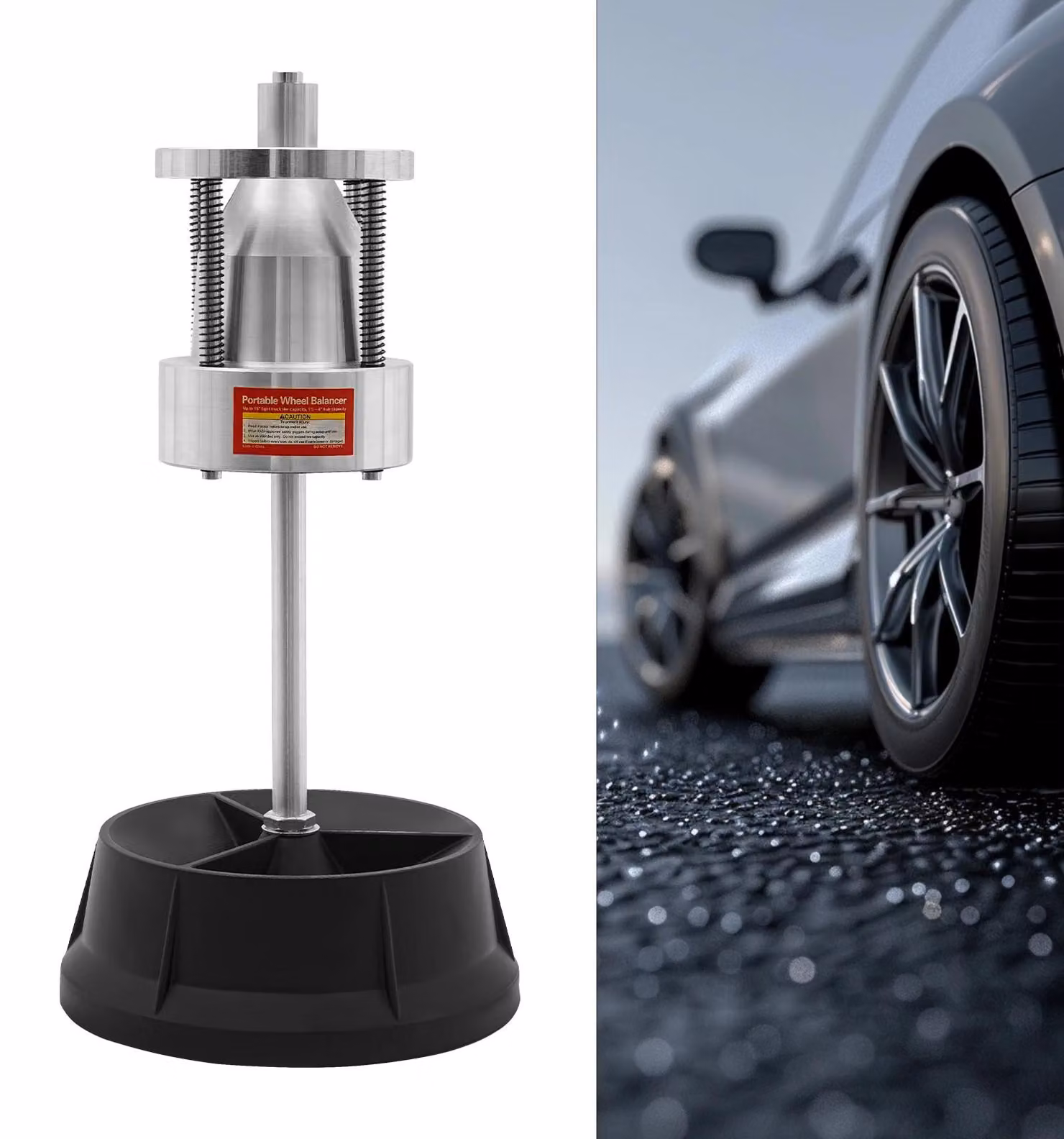Supporto per bilanciatura pneumatici - Manuale - Portatile - Con livella a bolla - Per auto e camion - Apparecchio per bilanciatura ruote