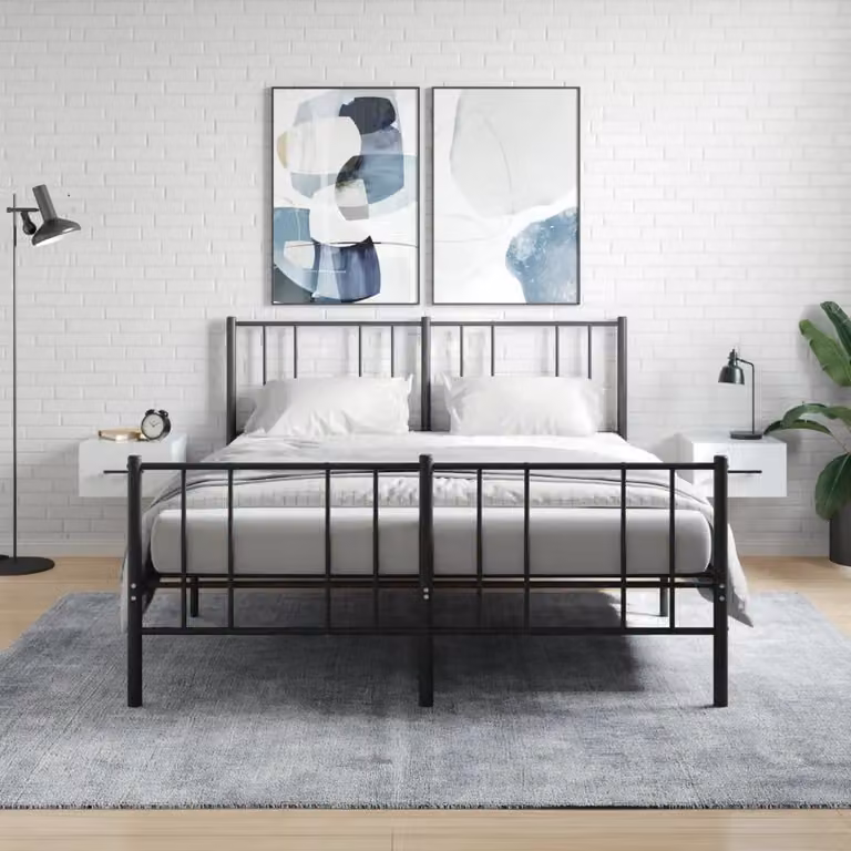 Set di 2 comodini da muro vidaXL bianchi in stile moderno L/P/H: 35 x 35 x 20 cm