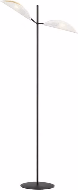 Piantana Moderno Eridano Acciaio Nero 2 Luci E14 Ip20