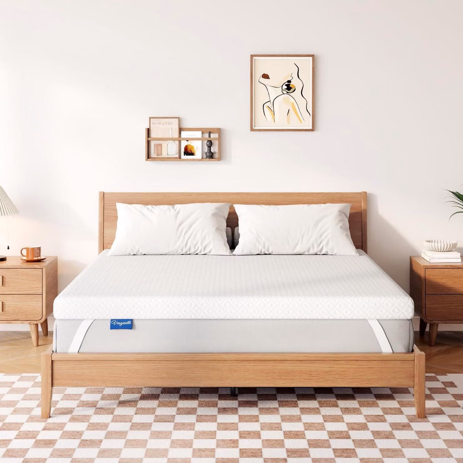 Topper per materasso, 180 x 200 cm, in gel memory foam H3, con rivestimento lavabile, altezza 10 cm, colore bianco