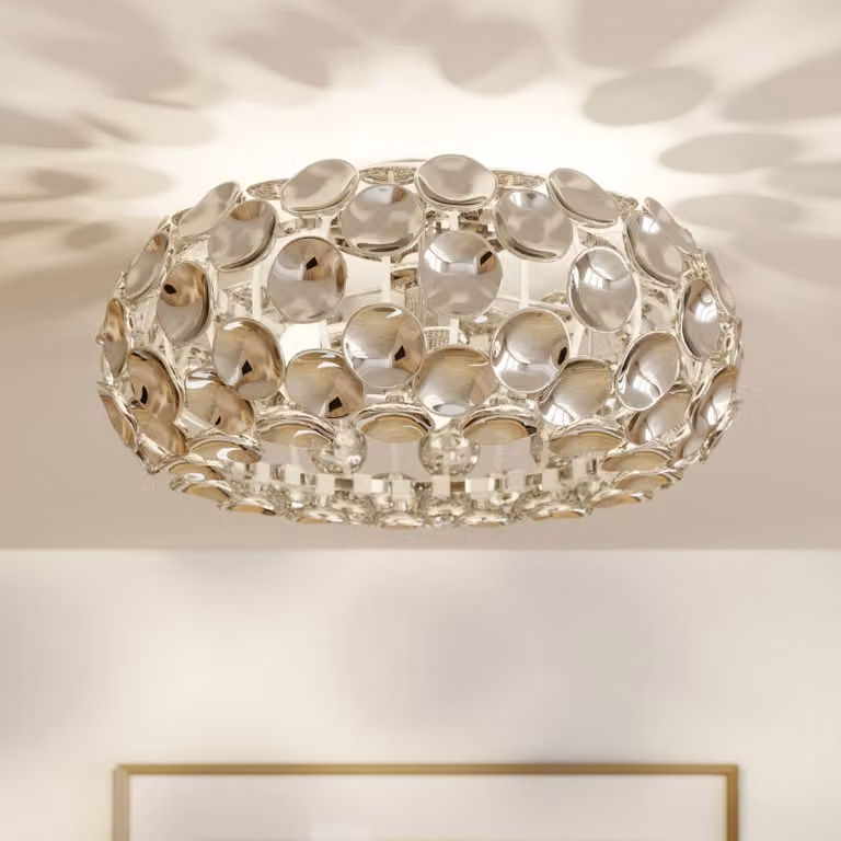 Plafoniera soffitto Reza Lindby, dimmerabile, Cromo / Argento, Corridoio, Plastica, Moderno, Plafoniera