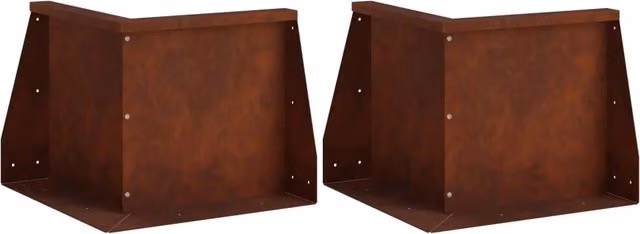 Set di 2 muretti di contenimento Videx in acciaio Corten marrone L/P/H: 50 x 50 x 40 cm