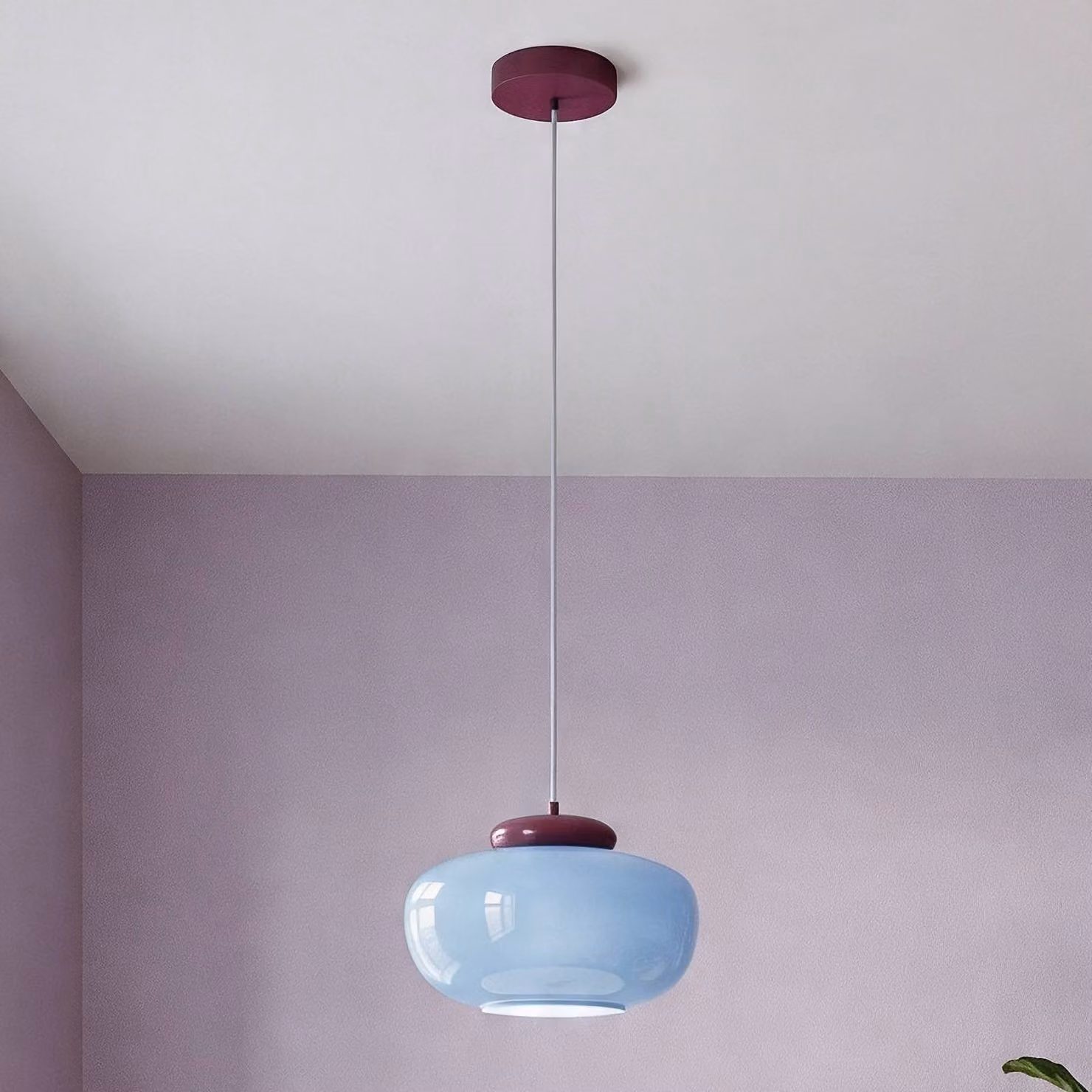 EGLO Lampada a sospensione Berardelli, dimmerabile, Blu, Soggiorno / Sala da pranzo, Vetro, Moderno, Lampada a sospensione