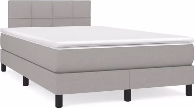 Letto Ibrido con Materasso e Illuminazione LED vidaXL in Tessuto Grigio L/P/H: 120 x 200 x 88 cm