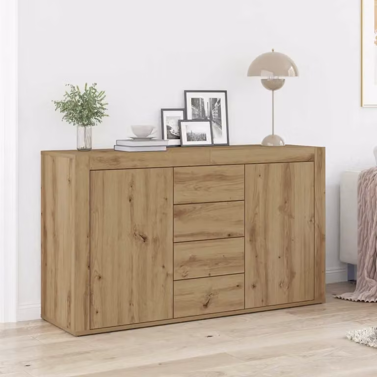 Credenza moderna vidaXL in rovere marrone L: 120 cm, P: 36 cm, H: 69 cm