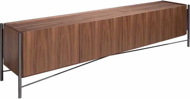 Porta TV moderno Angel Cerdá in legno noce e metallo marrone L: 220 cm, P: 46 cm, H: 53 cm