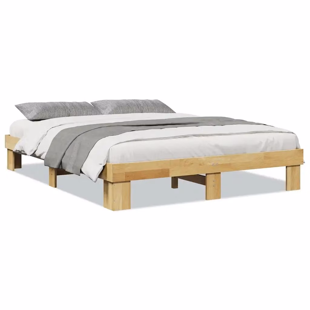 Struttura Letto Giroletto Design Mania in Legno Massello di Rovere Marrone L: 138 cm, P: 193 cm, H: 151 cm – 2