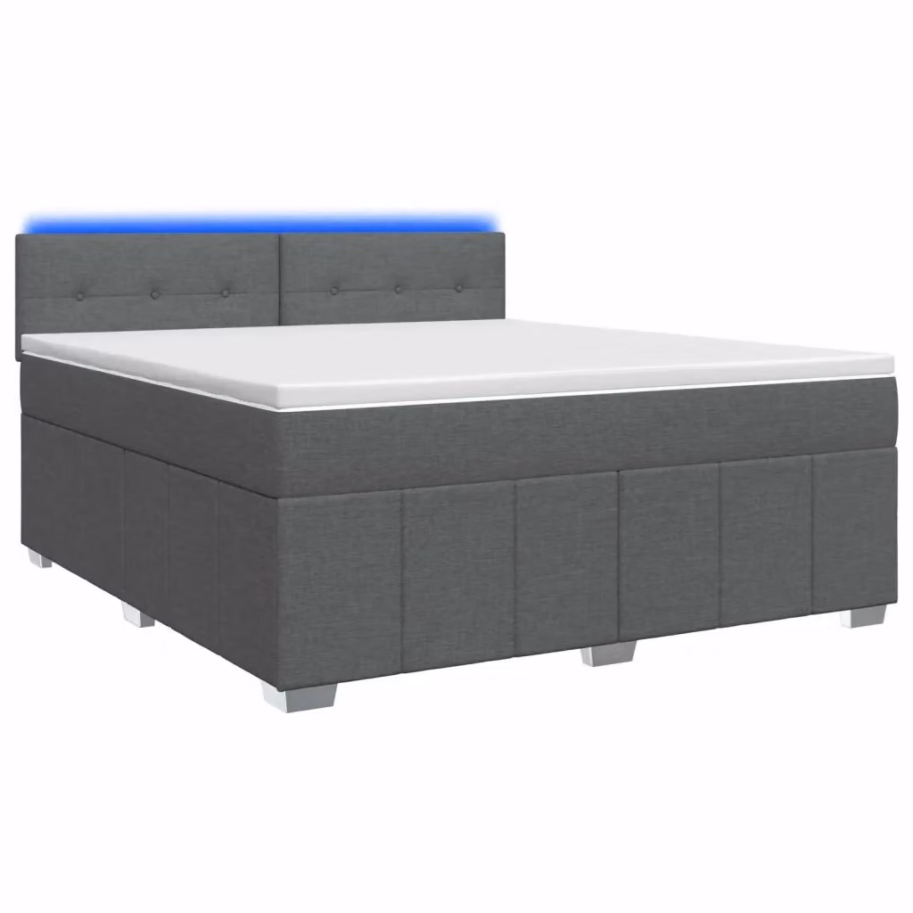 Letto box spring ibrido vidaXL con materasso a molle insacchettate e base contenitore, colore grigio, L 140 x P 200 cm – 2