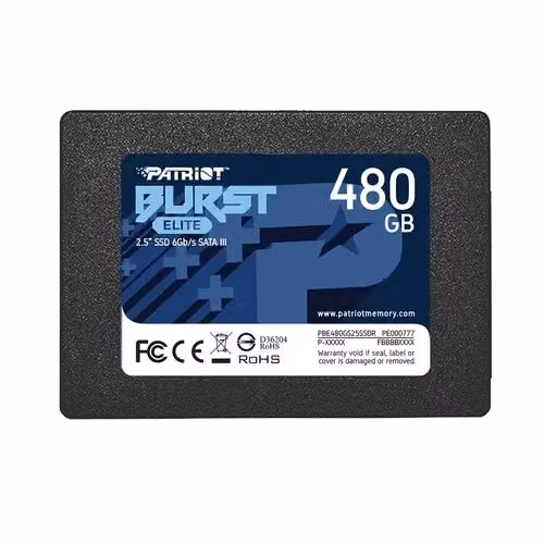 SSD Patriot Burst Elite da 480 GB 2.5 pollici SATA3 Nero PBE480GS25SSDR – 2