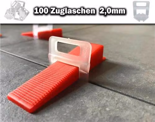 100 linguette di trazione 2,0 mm - Sistema di livellamento piastrelle KACHEL GOTT®