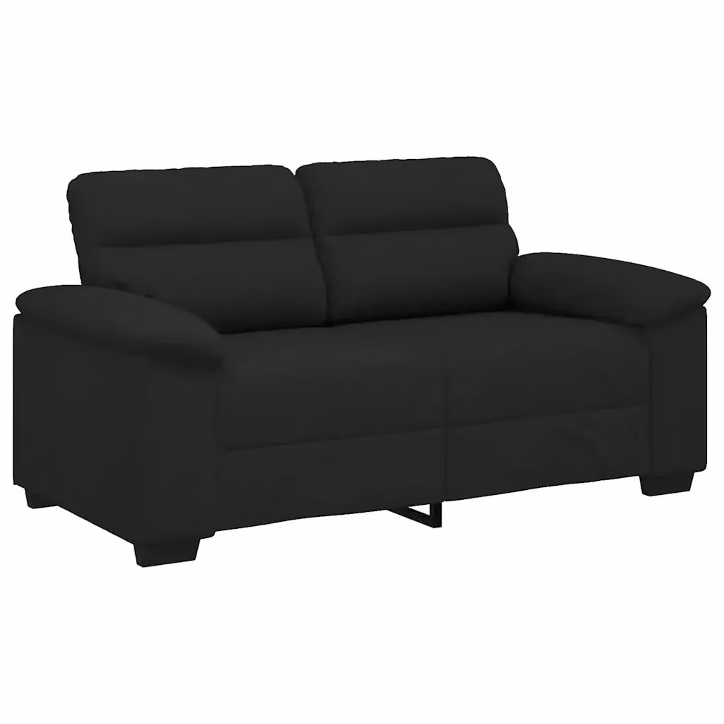 Divano a 2 posti moderno vidaXL in tessuto nero con cuscini inclusi L/P/H: 160 x 81 x 84 cm – 2