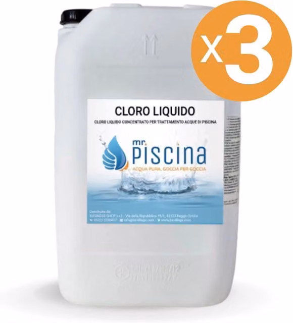 CLORO LIQUIDO per piscina Quantità confezione: 3 confezioni