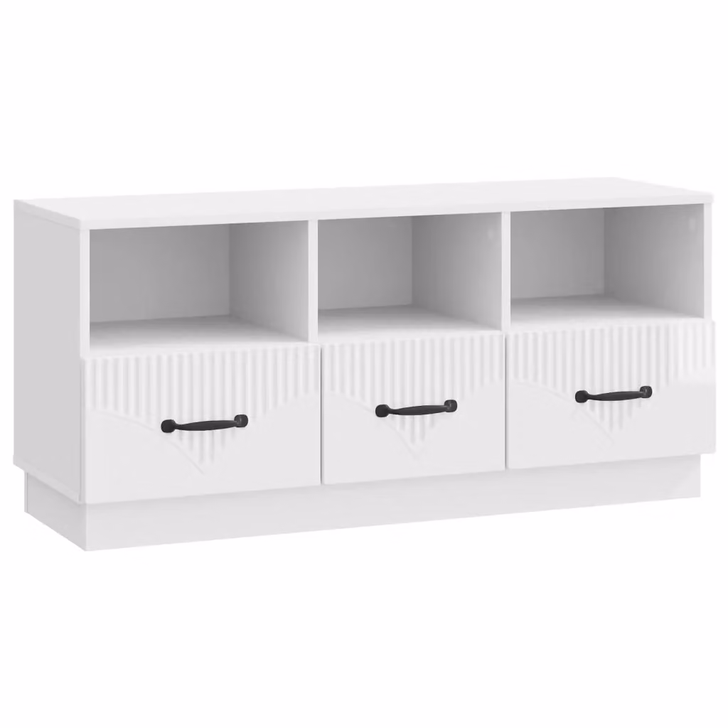 Mobile TV moderno vidaXL bianco lucido in legno MDF L: 102 cm, P: 34,5 cm, H: 47 cm – 2