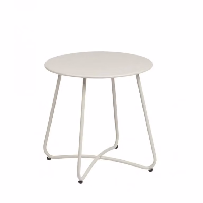 Tavolino rotondo AUSTIN in acciaio beige