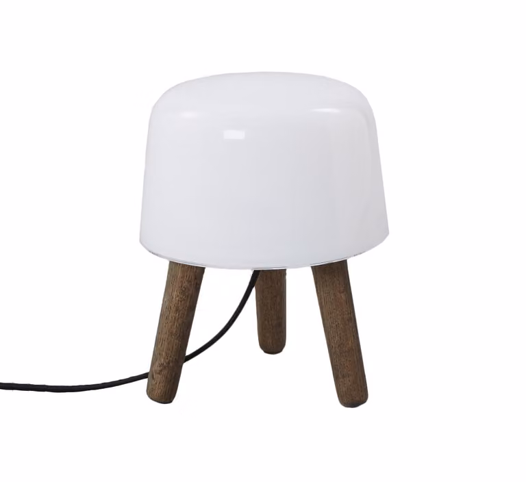 Milk Lampada da Tavolo - Rovere Olio Affumicato Cavo nero