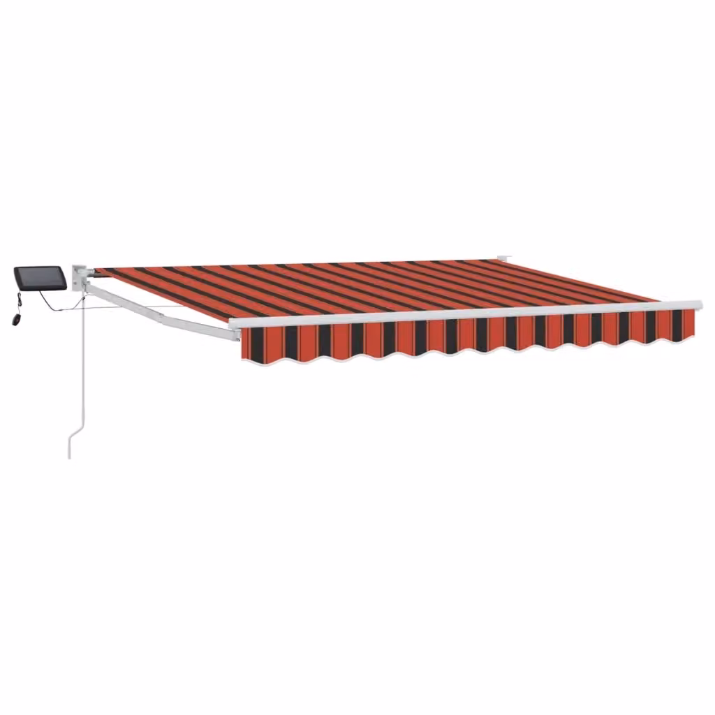 Tenda parasole retrattile manuale DESIGN IN con LED e bracci pieghevoli in poliestere e acciaio, L: 350 cm, P: 250 cm – 2