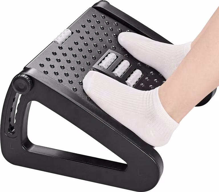 Poggiapiedi ergonomico regolabile - Stimola una postura corretta e aumenta il comfort - Riduce l'affaticamento - Altezza regolabile