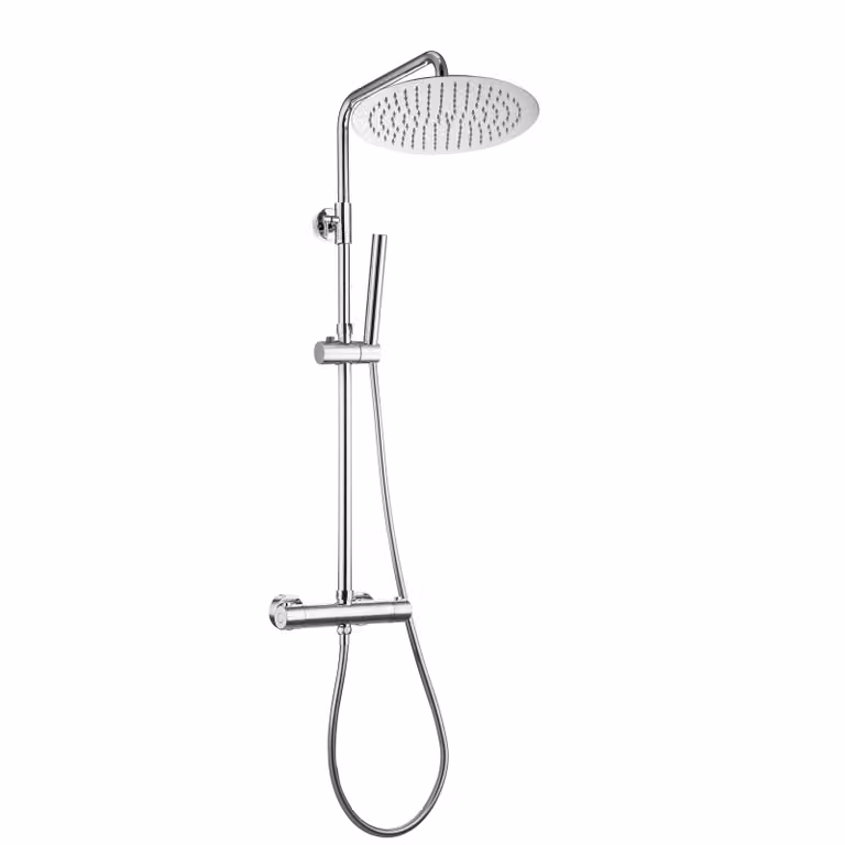 JOHO Colonna Doccia Acciaio Inox con Miscelatore Termostatico Fori Muro Regolabili Cromo Colonna Doccia Asta Doccia Set Doccia a Pioggia D25cm