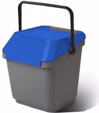 Pattumiera Curver EASYMAX con coperchio a ribalta in plastica Blu 35 l