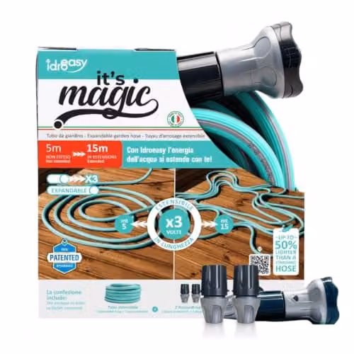 Idroeasy Tubo da Giardino Estensibile Magic Soft - Grigio - 15m