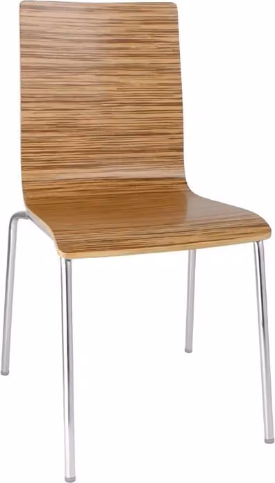 Sedia Bolero Zebrano con schienale quadrato in faggio, 4 pezzi