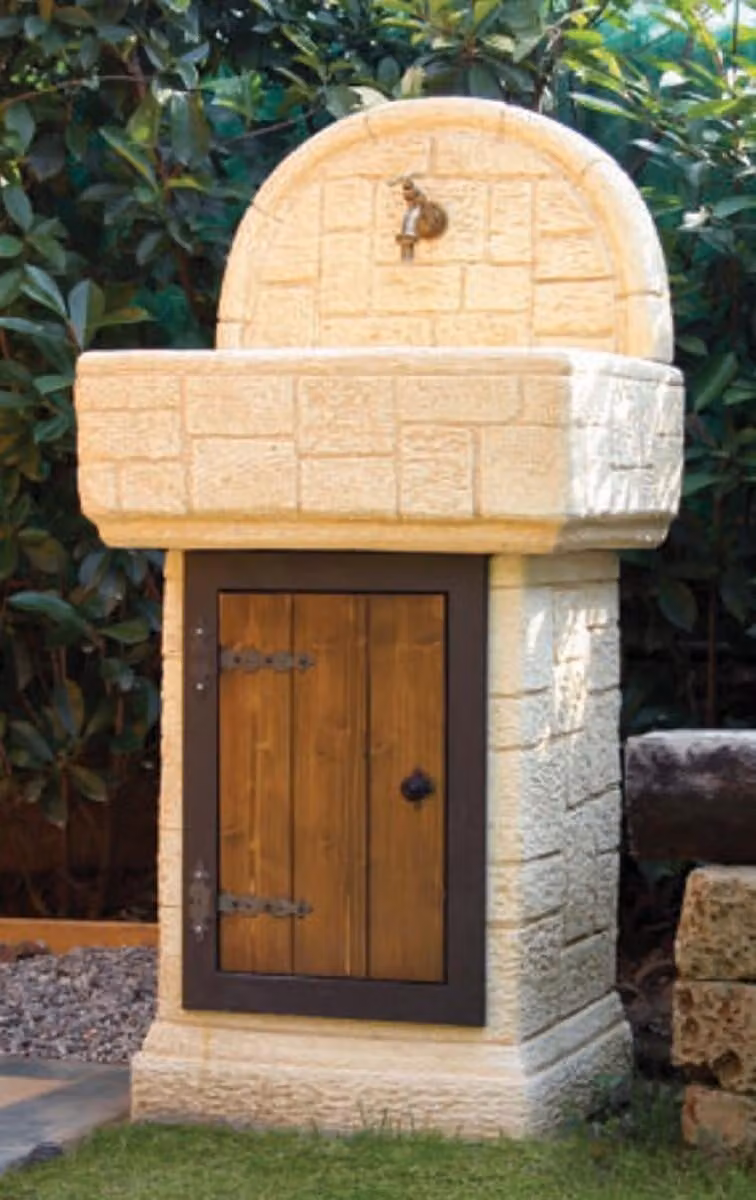 Casa Padrino Lavandino da giardino in stile liberty colore sabbia h. 120 cm