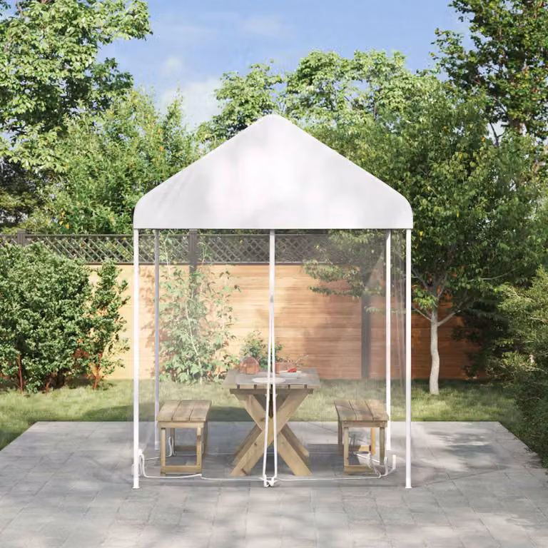 Zanzariera per gazebo vidaXL in poliestere bianco 2 x 2 x 2 m