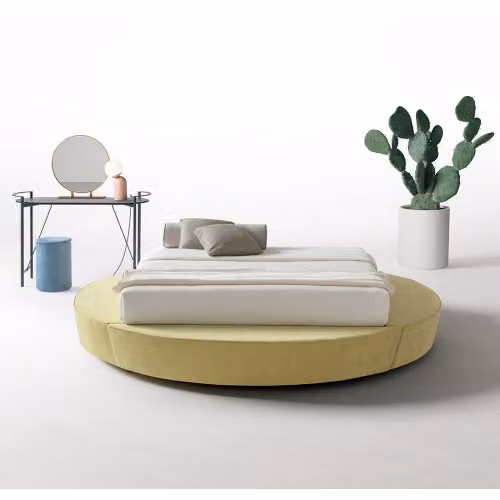 Letto matrimoniale ovale imbottito Sommier Ring Ovale Nefi Italia