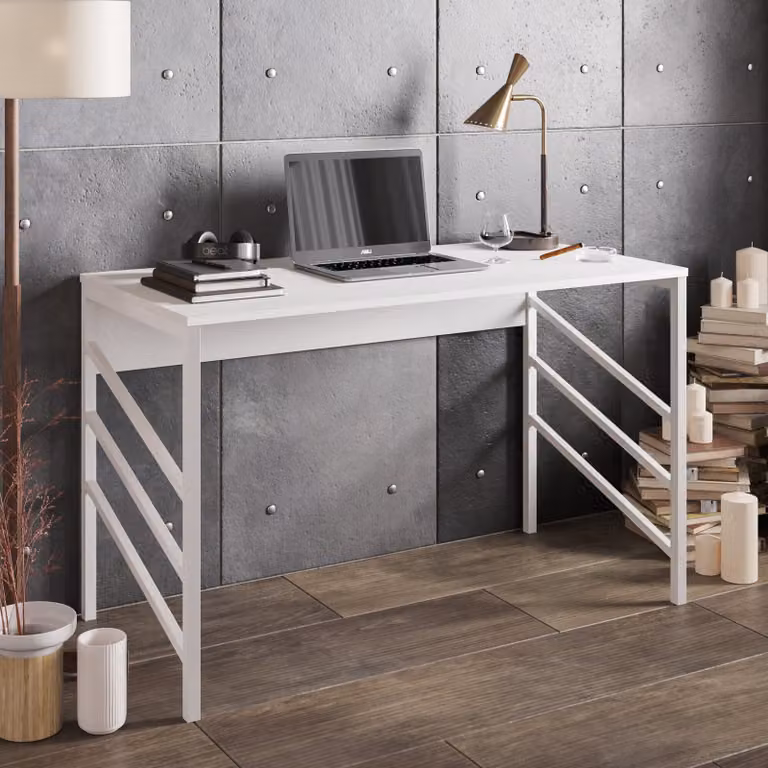 Skye Decor, Tuna - White, scrivania, bianco, pannelli truciolari rivestiti al 100% in melamina, 120 x 60 x 75 cm