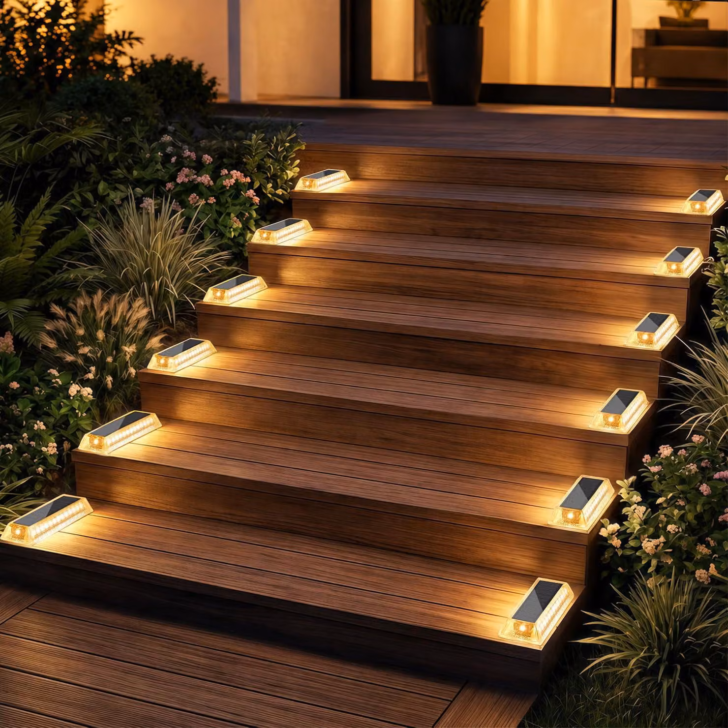 Lampade solari da esterno, 12 pezzi, LED, luce bianco caldo, impermeabili, grado di protezione IP68