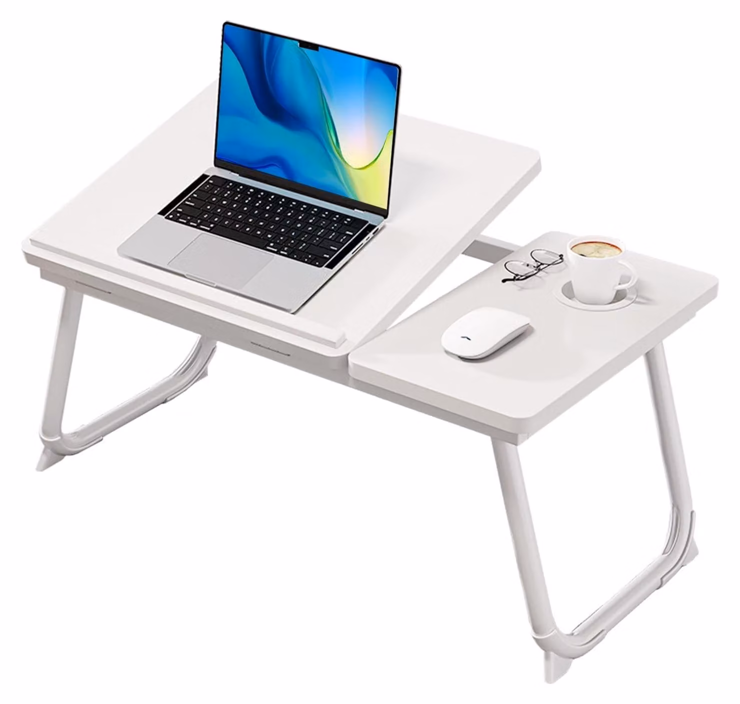 Omgoods - Tavolino pieghevole per laptop, ideale per letto e divano