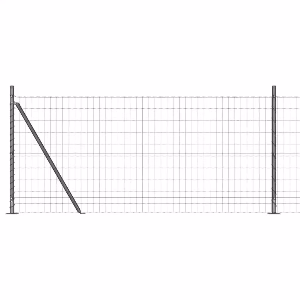 Recinzione vidaXL in acciaio e PVC rivestito grigio 25 x 1 m – 2