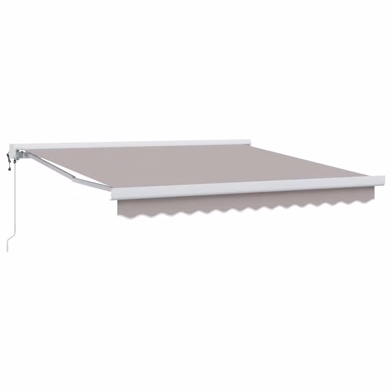 Tenda retrattile vidaXL con bracci pieghevoli in poliestere e metallo, Grigio Chiaro, L: 300 cm, P: 250 cm, H: 165 cm